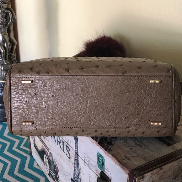 ALFRED ROTH Vintage Ostrich olive green SATCHEL - Picture 3 of 10